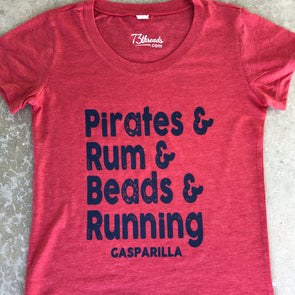 Pirates & Rum & Beads & Running - Gasparilla - Navy Ink
