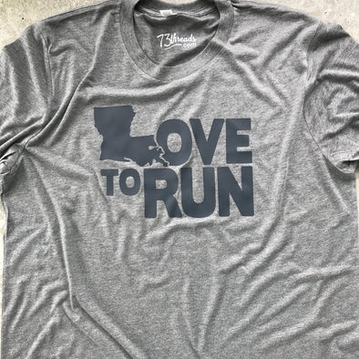 Love to Run - Louisiana - Charcoal Ink