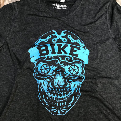 Bike Skull - Blue ink