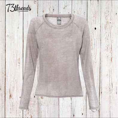 Women's Long Sleeve burnout t-shirt with thumb loops